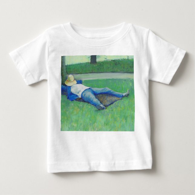 Camiseta Para Bebê A Sesta (por Gustave Caillebotte) (Frente)