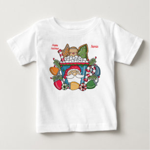 Camiseta Para Bebê A t-shirt de Natal do miúdo Personaliza