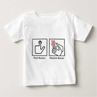 Camiseta Para Bebê A tecla recebe o bacon