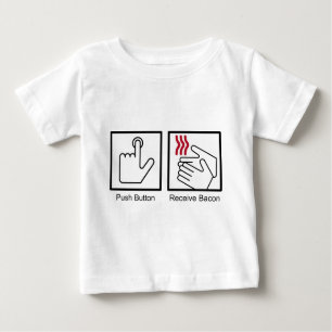 Camiseta Para Bebê A tecla, recebe o bacon - distribuidor do bacon