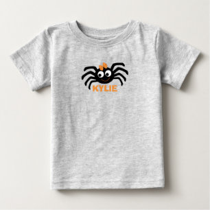 Camiseta Para Bebê A teia de aranha linda é personalizada no hallowe