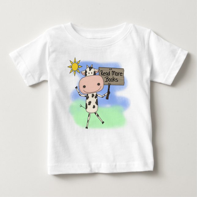 Camiseta Para Bebê A vaca leu mais livros (Frente)