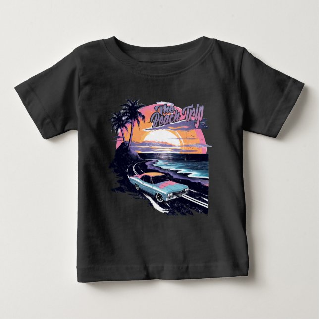 Camiseta Para Bebê A Viagem de Praia (Frente)