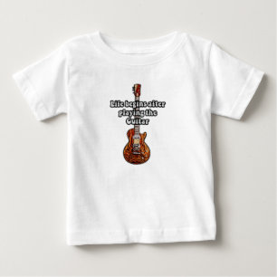 Camiseta Para Bebê A vida começa depois de tocar guitarra.