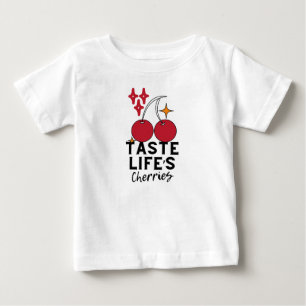 Camiseta Para Bebê A vida do paladar é cereja bebê T-Shirt