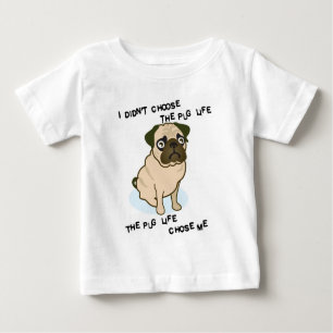 Camiseta Para Bebê a vida do Pug
