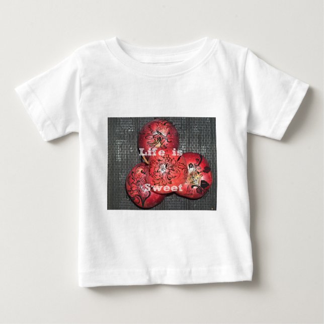 Camiseta Para Bebê A vida é doce (Frente)