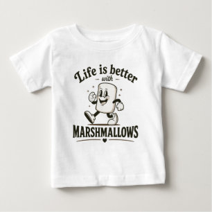 Camiseta Para Bebê A vida é melhor com marshmallows
