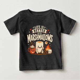 Camiseta Para Bebê A vida é melhor com marshmallows