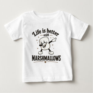 Camiseta Para Bebê A vida é melhor com marshmallows