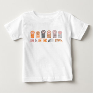 Camiseta Para Bebê A Vida é Melhor com Patas