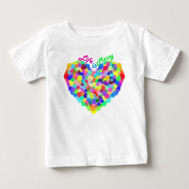 Camiseta Para Bebê A vida é uma bagunça! (Frente)