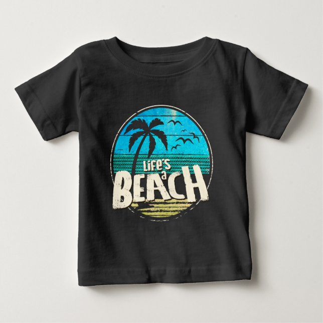 Camiseta Para Bebê A vida é uma praia (Frente)
