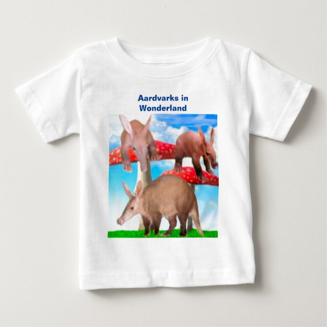 Camiseta Para Bebê Aardvarks em camiseta bebê da Wonderland (Frente)