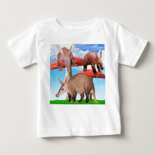 Camiseta Para Bebê Aardvarks no Camiseiro T-Wonderland (Frente)