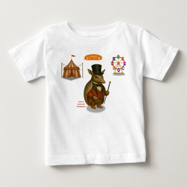Camiseta Para Bebê Aaron, domador de aardvark (Frente)