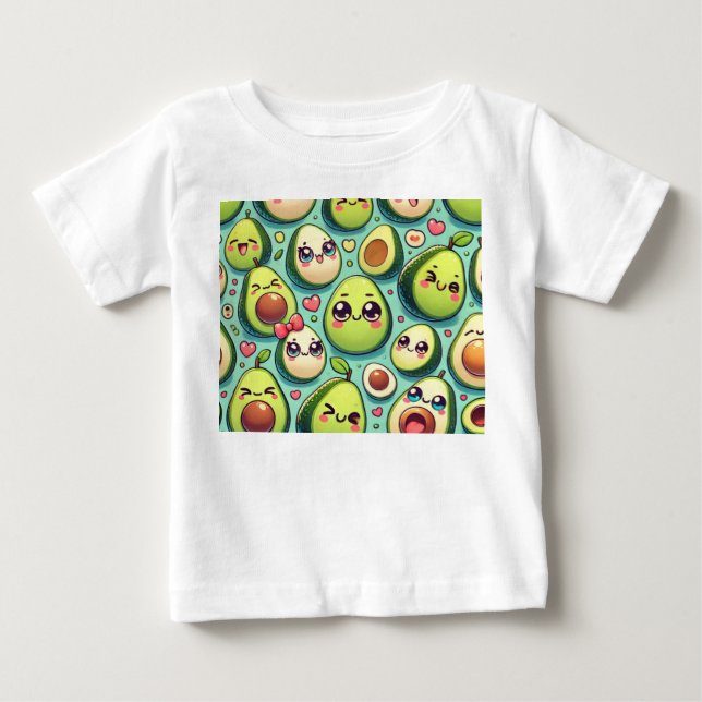 Camiseta Para Bebê Abacates Adoráveis (Frente)