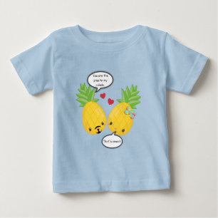 Camiseta Para Bebê Abacaxi Bonito Tropical Pina Colada Romântico