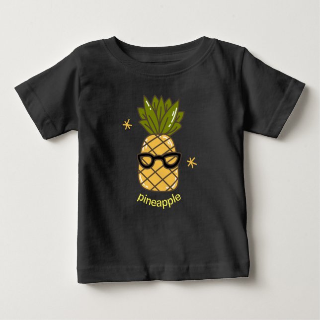Camiseta Para Bebê Abacaxi tropical de Verão (Frente)