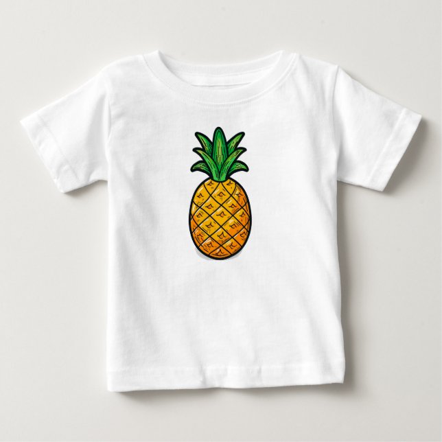 Camiseta Para Bebê Abacaxi tropical: Flavor do Verão (Frente)