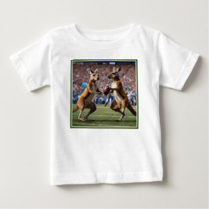 Camiseta Para Bebê "Abaixo Em Ação: Kangaroos Jogando Regras Aussie