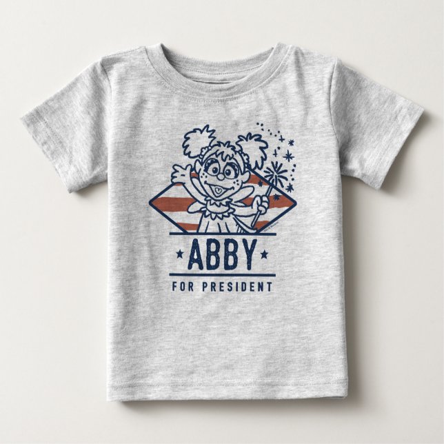 Camiseta Para Bebê Abby Para Presidente (Frente)