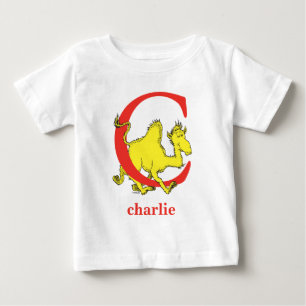 Camiseta Para Bebê ABC do Dr. Seuss: Letra C - Vermelho Adicione se