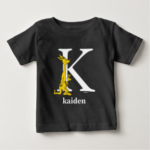 Camiseta Para Bebê ABC do Dr. Seuss: Letra K - Branco Adicione seu