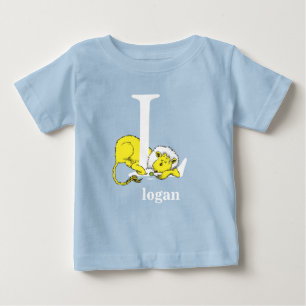 Camiseta Para Bebê ABC do Dr. Seuss: Letra L - Branco Adicione seu