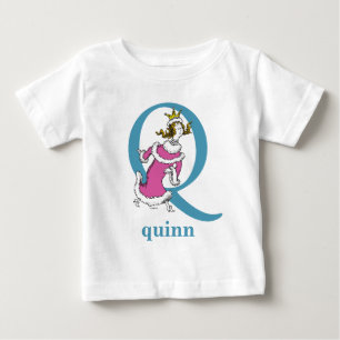 Camiseta Para Bebê ABC do Dr. Seuss: Letra Q - Azul   Adicione seu no