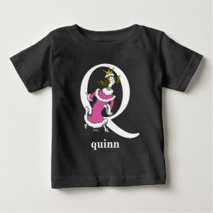 Camiseta Para Bebê ABC do Dr. Seuss: Letra Q - Branco Adicione seu