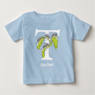 Camiseta Para Bebê ABC do Dr. Seuss: Letra T - Branco Adicione seu