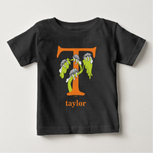Camiseta Para Bebê ABC do Dr. Seuss: Letra T - Laranja Adicione seu