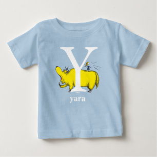 Camiseta Para Bebê ABC do Dr. Seuss: Letra Y - Branco Adicione seu