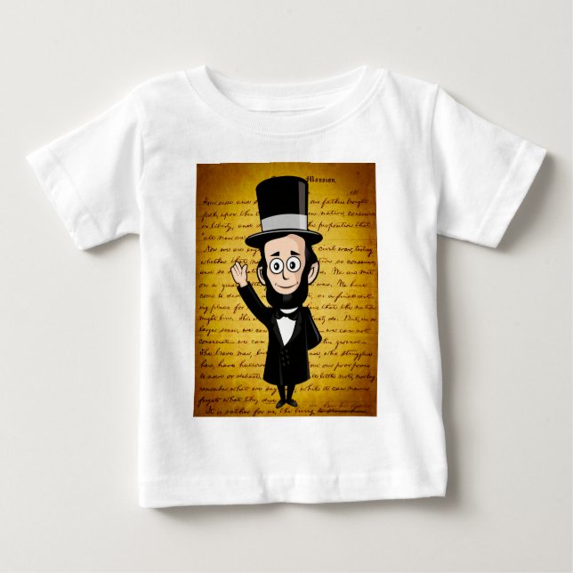 Camiseta Para Bebê Abe honesto e seu endereço de Gettysburg (Frente)