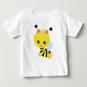 Camiseta Para Bebê Abelha Bela, Abelha Mel, Flores