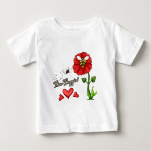 Camiseta Para Bebê Abelha Boppin na Flor