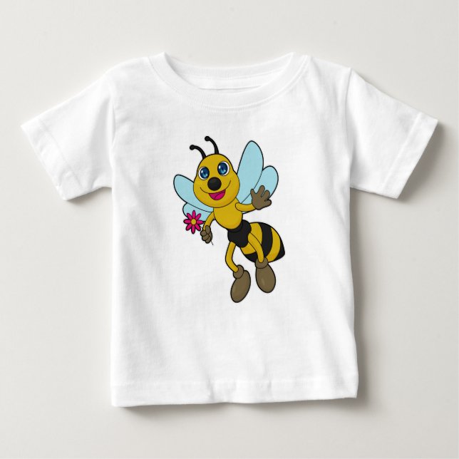 Camiseta Para Bebê Abelha com Flor (Frente)