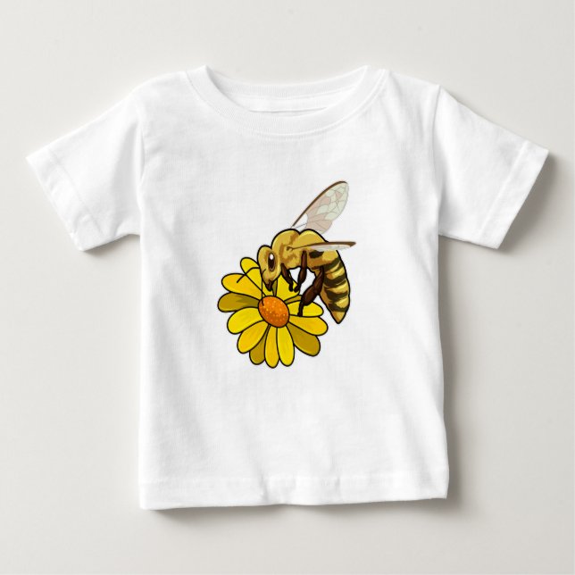 Camiseta Para Bebê Abelha com Flor (Frente)