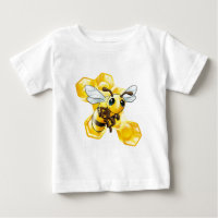 Abelha dos desenhos animados com favo de mel