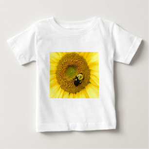 Camiseta Para Bebê Abelha em girassol