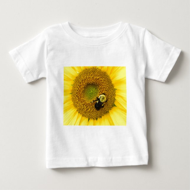 Camiseta Para Bebê Abelha em girassol (Frente)