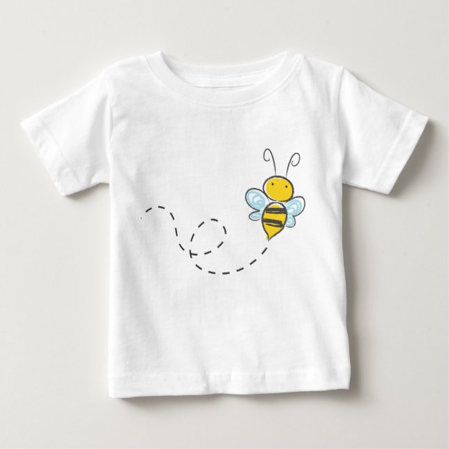 Camiseta Para Bebê Abelha Ocupada (Frente)