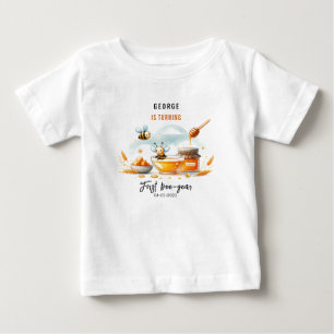 Camiseta Para Bebê Abelhas Amarelas e Girassol Bonitas 1rua Aniversár