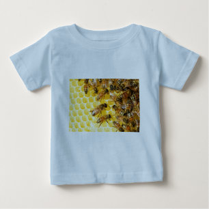 Camiseta Para Bebê Abelhas Colmeia Mel Comb Sabor Amarelo