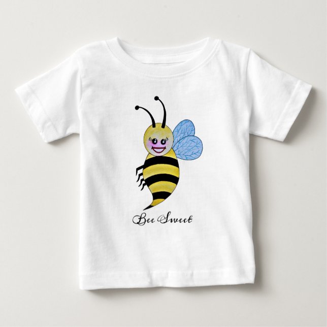 Camiseta Para Bebê Abelhas De Cana-De-Água Com Sorriso Feliz (Frente)
