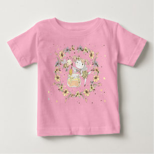 Camiseta Para Bebê Abelhas De Mel, Fadas E Bebês Em Padrões Sem Olhos