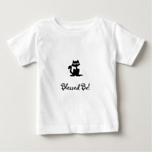 Camiseta Para Bebê Abençoado seja gato preto do bebê