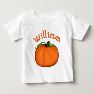 Camiseta Para Bebê Abóbora alaranjada bonito para William