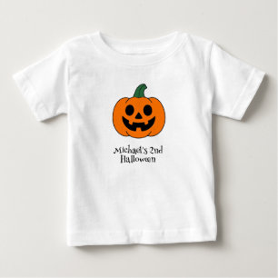 Camiseta Para Bebê Abóbora de Halloween Bebê Menino Personalizado